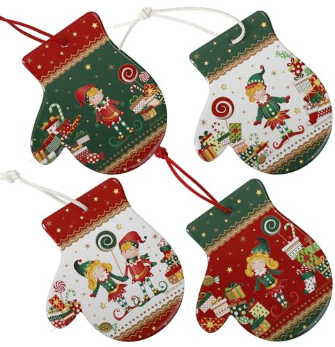 BRANDANI Decorazione Sottomoka Elfomagia Set 4 Pezzi 12x11cm Guanto Ceramica e Sughero