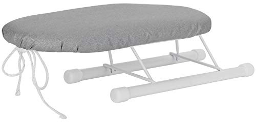 Tabletop Ironing Board with Folding Legs, Portable Mini Ironing Board, Extra Wide Countertop Ironing Board with Cotton Cover, Small Tabletop Ironing Board for Sewing Craft(Anti-scald silver cloth)