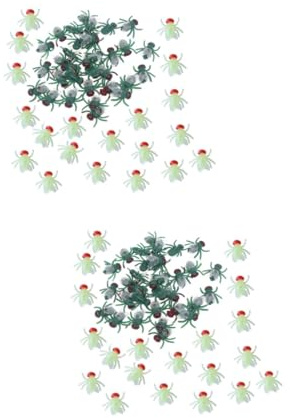 TOYANDONA Juguete 200 Piezas Mosca De Plástico Mosca Luminosa Juguetes Accesorios De Halloween Apuntalar Artificial Cestas De Flores De Jabón Gatear Niño De Polivinilo Bolsa De Regalo