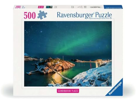 Ravensburger - Puzzle 500 Pezzi Aurora Boreale Norvegia | Puzzle Per Adulti 500 Pezzi | Puzzle Adulti Per Bambini Dai 14 Anni In Su | Regalo Compleanno Per Bambini Dai 14 Anni In Su | Misure 49x36cm