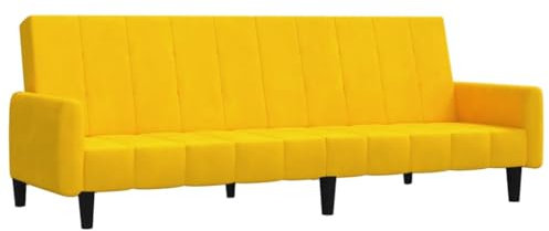 vidaXL Sofá Cama de 2 plazas Terciopelo Amarillo