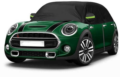 Car Cover Waterproof Replacement for 2000-2024 Mini Cooper 3 Doors, Half Garage UV Resistant Half Car Cover Dustproof Snowproof Outdoor Indoor