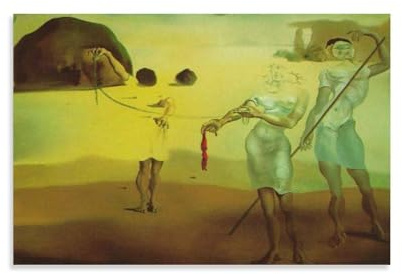 Poster Enchanted Beach with Three Fluid Graces von Salvador Dali, Poster, Wandkunst, Gemälde, Leinwanddrucke, Dekor-Poster, Kunstwerke, 60 x 90 cm