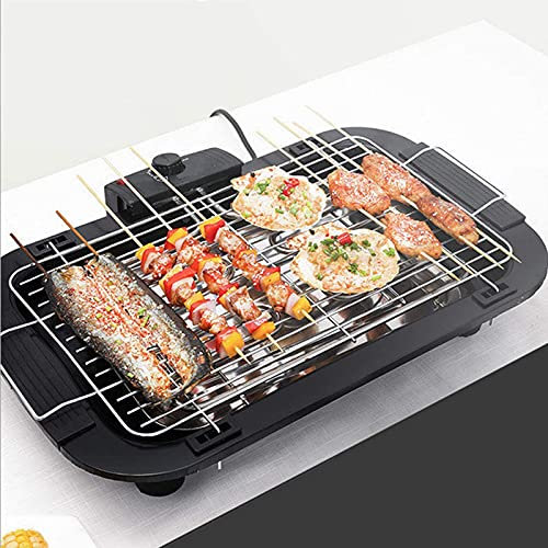TVSKWMRQ Parrilla Eléctrica Sin Humo De 1500 W Barbacoa Barbacoa Parrilla De Cocina Parrilla Llena De Agua Bandeja De Goteo Reducción De Olor Humo, Uso Interior Y Exterior Jardín Camping