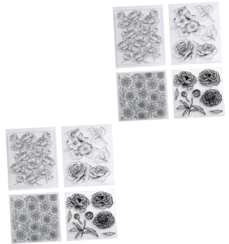 SEWACC 2sätze Transparenten -stempeln Mit Blumenmustern Für Scrapbooking Und Kartenherstellung Mehrfach Verwendbare Klare Stempel Für Kreative Dekorationen