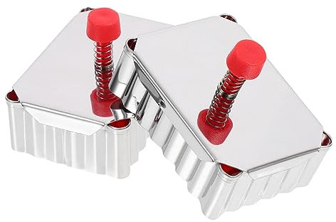 LABRIMP 2pcs Push Type Molds Square Molds for Baking Cheesecake Stainless Steel Random Color