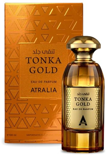 Atralia Tonka Gold Eau de Parfum 100ml – Warm, Spicy Scent | Warm Spicy Gourmand – Cognac, Cinnamon, Tonka Bean & Vanilla