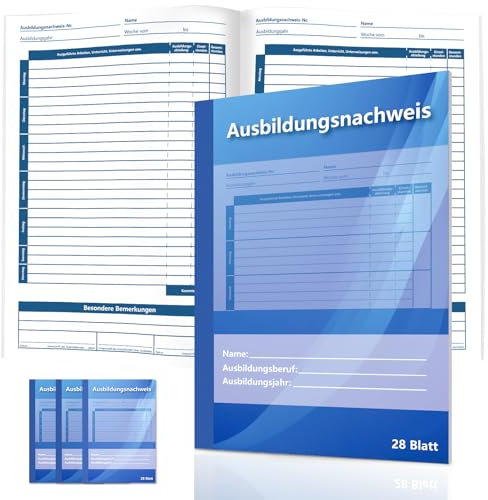 3 Büche Berichtsheft Ausbildung Ausbildungsnachweisheft Wochenberichtsheft Ausbildung 1 Woche Je Seite für Zusätzliche Berichte Zeichnungen Berichtsheft Ausbildung Handwerk 20 Seiten A4