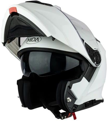 MIDA MV-2 Flip Up Front Sun Visor Modular Motorcycle Motorbike Helmet ECE 2206 Approved