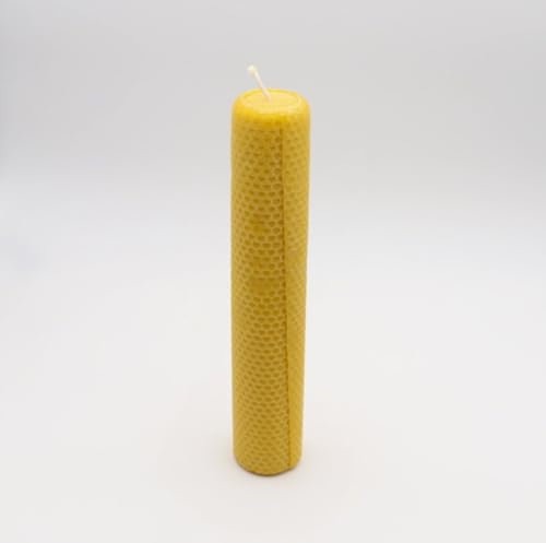 Gedrehte Bienenwachskerze 200 gr für Zuhause, für den Adventskranz, Weihnachtskranz, gerollte Kerze, Wabenkerze