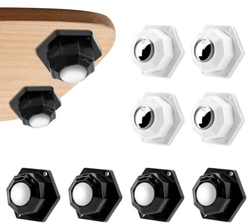 TOSAVGA Lot de 8 roulettes à billes autocollantes pour meubles lourds, capacité de charge 200 kg, pour transport de meubles, marchandises