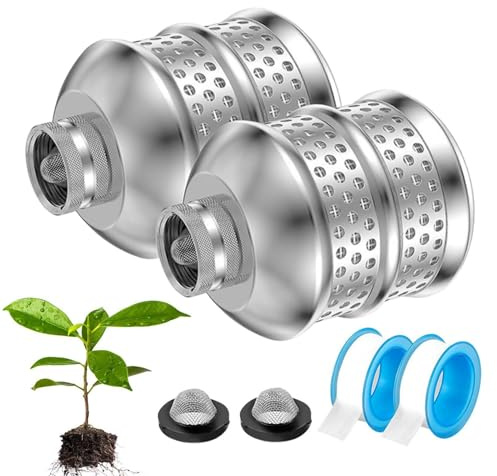 Aspersor de burbujas de manguera de agua, rociador de burbujas de aluminio, difusor de agua inoxidable, cabezal de filtro suave, rosca interna para patio, jardín, cultivo de plantas vegetales