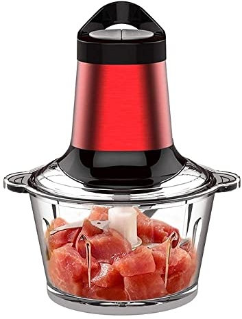 7LiuYueFei6 Robot culinaire, Hachoir à Viande, Mini Hachoir électrique pour Viande, oignons, Fruits, légumes, 2 Vitesses, Bol en Verre de 2,5 L, Lames en Acier Inoxydable