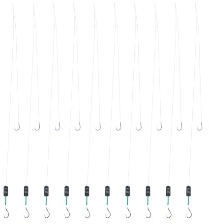 SG Store 10x Doppel-Angelhaken mit 3,0 G Gewicht 6# Angelhaken Angelgewicht 0,5-1KG Vorgebundener Kleiner Angelhaken mit Schnur