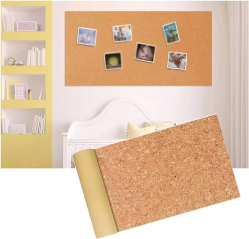 Pinnwand aus Kork, Pinnwand für Wände, Selbstklebende Korktafelrolle, DIY-Kork-Pinnwand(1.22x0.82m(6MM))