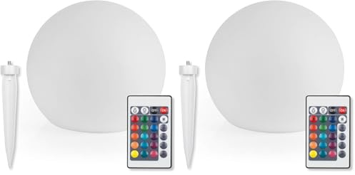 EASYmaxx LED Lampe solaire avec changement de couleur | Lampe de jardin décorative | Effets lumineux avec capteur de lumière du jour In & Outdoor | Résistant aux intempéries IP67, boule 30 cm