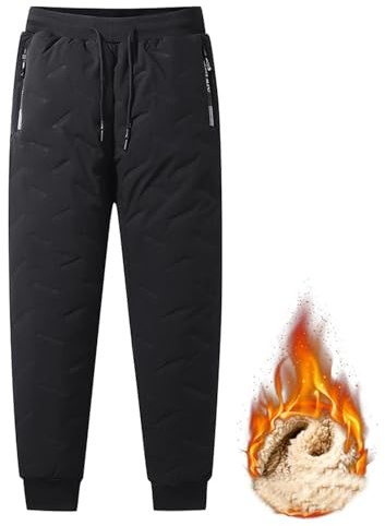 Pantaloni da Neve Unisex, Pantaloni da Neve Impermeabili Foderati in Pile Taglie Forti 2024, Pantaloni da Neve Casual da Sci, Pantaloni Sportivi Caldi per Uomo e Donna (Colore : Black1, Size :