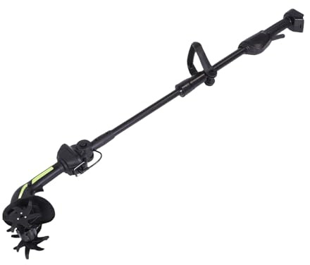 Fockety Cultivador eléctrico de jardín, cultivador inalámbrico de 235 RPM con púas de Acero, 10 de Ancho y 10 de Profundidad para césped, jardinería y Cultivo de Suelo