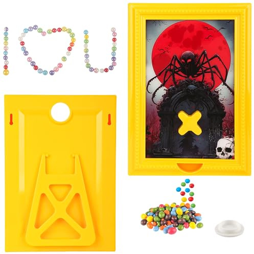 Artévita Christmas Candy Dispenser Photo Frame Wall Mounted Santa Claus Design Candy Dispenser for Home and Office (Spider, Yellow)