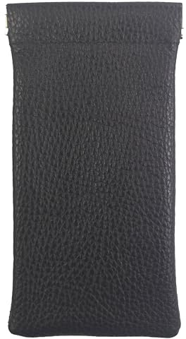 modamoda de BR01 Leder Brillenetui mit Federverschluss, handmade in Italy