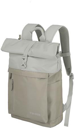 Travelite Handgepäck Rucksack, Laptop Rucksack 15,6 Zoll, BASICS, Reiserucksack Rolltop Funktion, 60 cm, 35 Liter