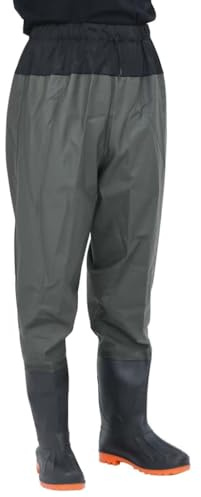 Frdhee Anglerhose Herren Wathose Damen,Hüftwathose mit Stiefeln Dunkelgrün Größe 39 für Angeln Und Jagen
