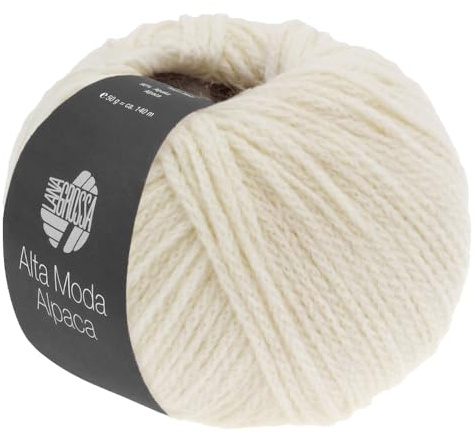LANA GROSSA Alta Moda Alpaca | Kettengarn aus Alpaka (Baby) | Handstrickgarn aus 90% Alpaka (Baby), 5% Schurwolle (Merino) & 5% Polyamid | 50g Wolle zum Stricken & Häkeln | 140m Garn 14