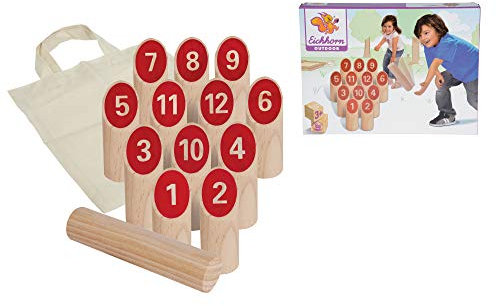 Eichhorn 100004540 - Wurfspiel - in Stoffbeutel - 14 teilig - Outdoor, Naturfarben