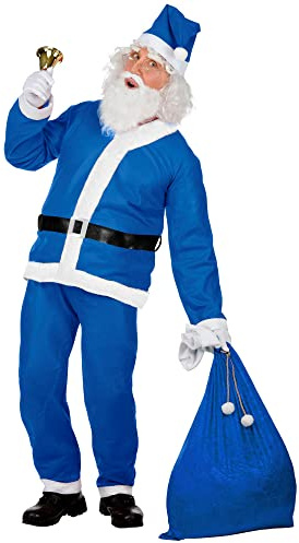 W WIDMANN MILANO Party Fashion - Blue Santa Claus Costume for Men, Carnival, Theme Parties