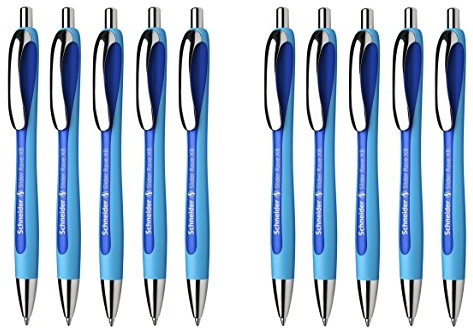 Schneider 132501 Kugelschreiber Slider Rave XB (10 Stück schwarz, 10er Pack, blau, 5