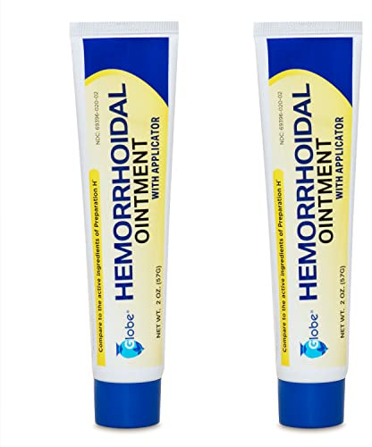 Globe Hemorrhoidal Ointment w/Applicator (2 oz), Relief from Burning, Itching, and Discomfort, (2 - Pack)