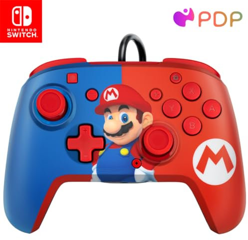 PDP Nintendo Switch Faceoff Deluxe+ Controller Cablato Audio Mario - Nintendo Switch