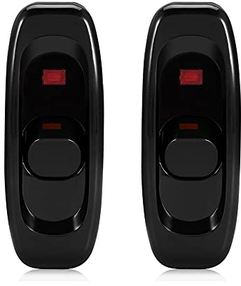 CYIOU 2 Black Lamp Inline Switch Low Profile Torpedo Lighting Switches 250V | AC 10A Inline Switch for Table Lamp Bedside Light Switch Lamp Desk Mirror Lamps and Wall Lamps