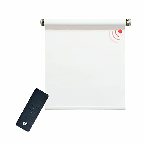 MAßANFERTIGUNG - Elektrisches Sonnenschutzrollo, weiß, 3% transparent,inkl. Motor (230 V) & Sender, (1 ST)