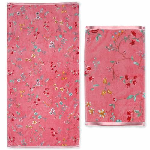 PIP Studio Paar Frottee-Handtücher Les Fleurs-Rosa