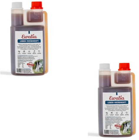 EWALIA Leber-Nierensaft | Doppelpack | 2 x 500 ml | Ergänzungsfuttermittel für Hunde & andere Haustiere | Mit Mariendistel