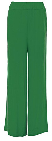 Colop Ladies Womens Elasticated Palazzo Flared Trousers Summer Lounge Pants Size 8-26 (Bottle Green, 8-10)