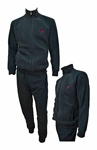 Lotto Tuta Uomo Pile con Zip - Completa Invernale - CASA - Felpata (4014 Antracite, M)