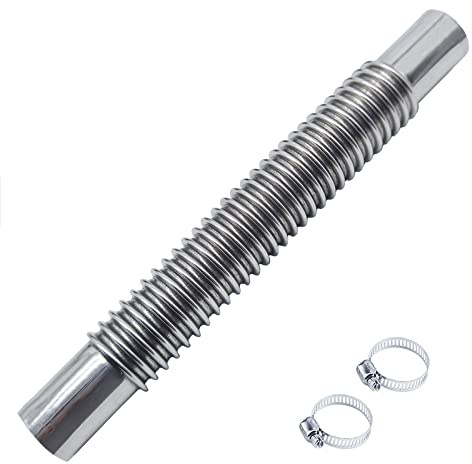 QISF 20cm Abgasschlauch für Stromerzeuger | Auto Edelstahl Abgasrohr | mit Zwei Edelstahlklammern | Abgasschlauch Standheizung für Diesel Heizung