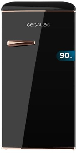 Cecotec Mini Frigorifero Retrò da 90 L Bolero CoolMarket TT Origin 90 Black. Frigo Mini con ICEBOX, Maniglia Cromata, Apribottiglie, Stile Vintage in Nero
