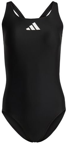 adidas Donna 3 Bar Logo Swimsuit, Black / White, 30