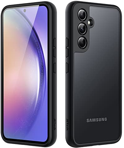JETech Matte Skal för Samsung Galaxy A54 5G 6,4 Tums, Smal Frostat Fodral Genomlysande Tillbaka, Anti-Fingeravtryck (Svart)