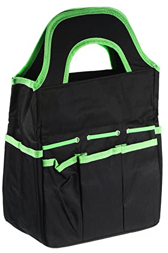 PATIKIL Garden Tool Bag, Cloth 8 Pockets Storage Hand-held Tote Bag Holder for Hoe Shovel Rake Fork Weeder Pruning Shear, Black