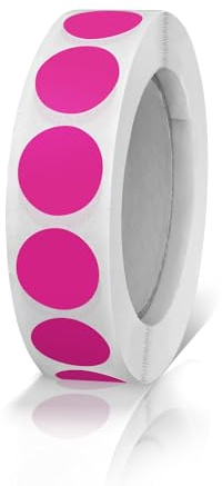 Runde Aufkleber 13mm Rosa Selbstklebend Rolle Kleine Klebepunkte | Etiketten, Farbkodierung, Kreise Sticker, Wetterfest, 1000 Stück