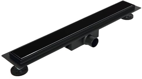 BADLAND Duschrinne Edelstahl Komplettset G-DRAIN NEXT 90 cm Schwarz Dusche Durchmesser Abflussrinne Bodenablauf