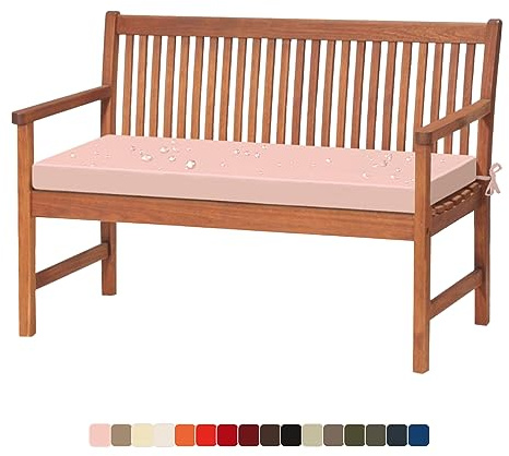 Lsjoaw Bankauflage 120X40X3CM Bankkissen Sitzauflage Sitzkissen wasserdicht Gartenbankauflage Schaukelkissen für Gartenbank Schwingen Bankpolster Outdoor für Fensterbank Gartenkissen Hellrosa Farbe