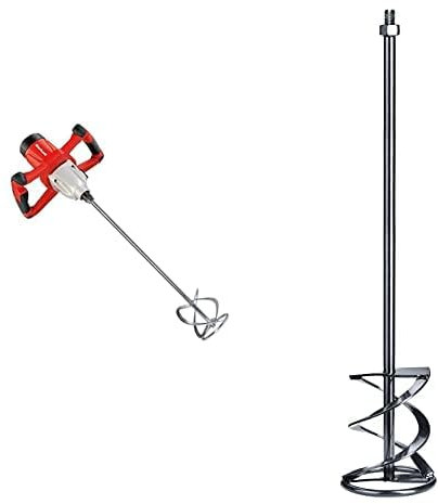 Einhell Mezclador de pintura y mortero - TE-MX 1600-2 CE - 1600 W, montaje de herramienta de agitación M14, electrónica de velocidad, incl. 2 herramientas de agitación, 325 x 330 x 210 mm