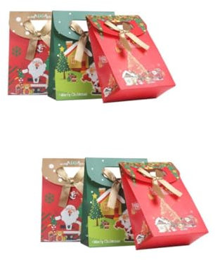 FRCOLOR 6 Stk Kekstüten Geschenktüten aus braunem Papier Süßigkeiten-Geschenktüten Fall Heiligabend christmas bags weihnachtliche geschenktüten Geschenkbeutel weihnachtspaket taschen