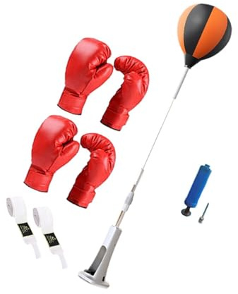 Aymzbd Boxing Ball Set, Punchingball mit Boxhandschuhen und Luftpumpe, Höhenverstellbarer Standbox Speed-Ball Standboxball mit Boxhandschuhen für Kinder Erwachsene Stressabbau Fitness, Style C