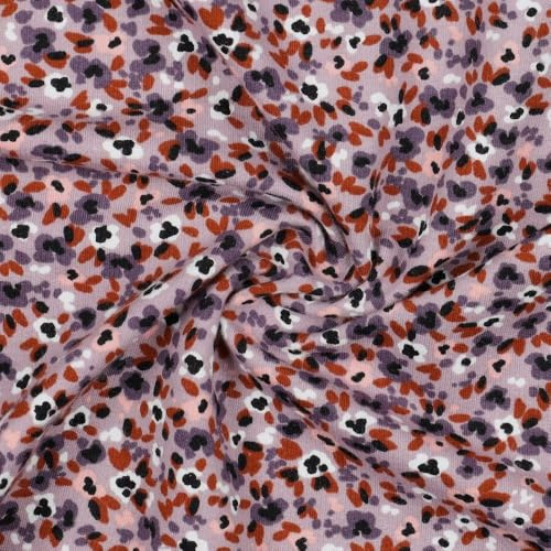 Sweatstoff Soft Sweat SMALL FLOWERS | lilac | Ökotex | Meterware | ab 50x150cm